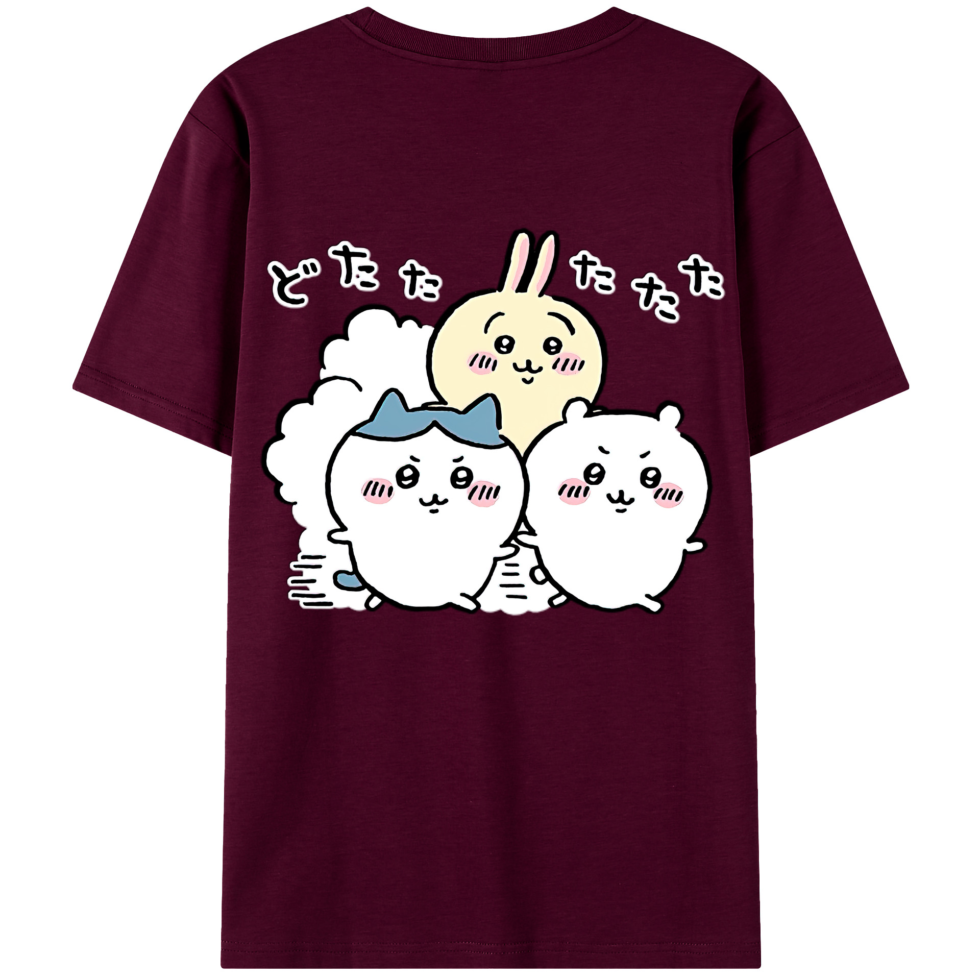 （画像用） ちいかわ ハチワレ Chii-kawa hachiware レディース半袖Tシャツ(バックプリント)